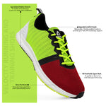 Avant Men's Velocity Running and Training Shoes -Red/Fluorescent Green